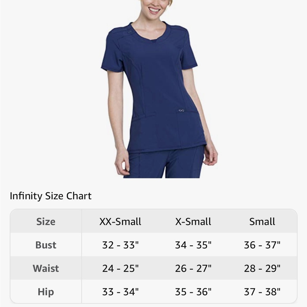 (2) Cherokee Infinity Scrub Tops Small - Picture 5 of 12